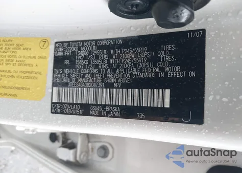 2008 Toyota Highlander Sport z USA, uszkodzony, nr VIN JTEES43A082047391